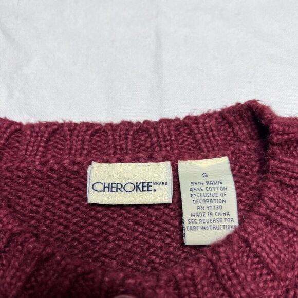 Cherokee Vintage Floral Cardigan Sweater Knit Long Sleeve Women's Small Cottage - Picture 4 of 11